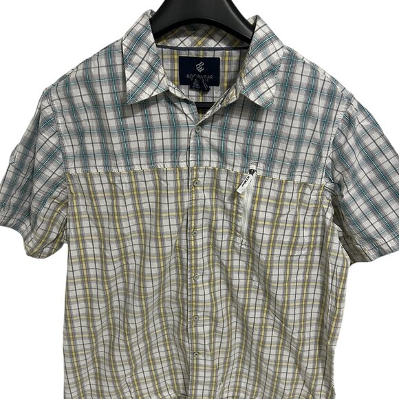 Rocawear Classic Short Sleeve Button Up Shirt Checkered Men's Size 3XL - Picture 1 of 6